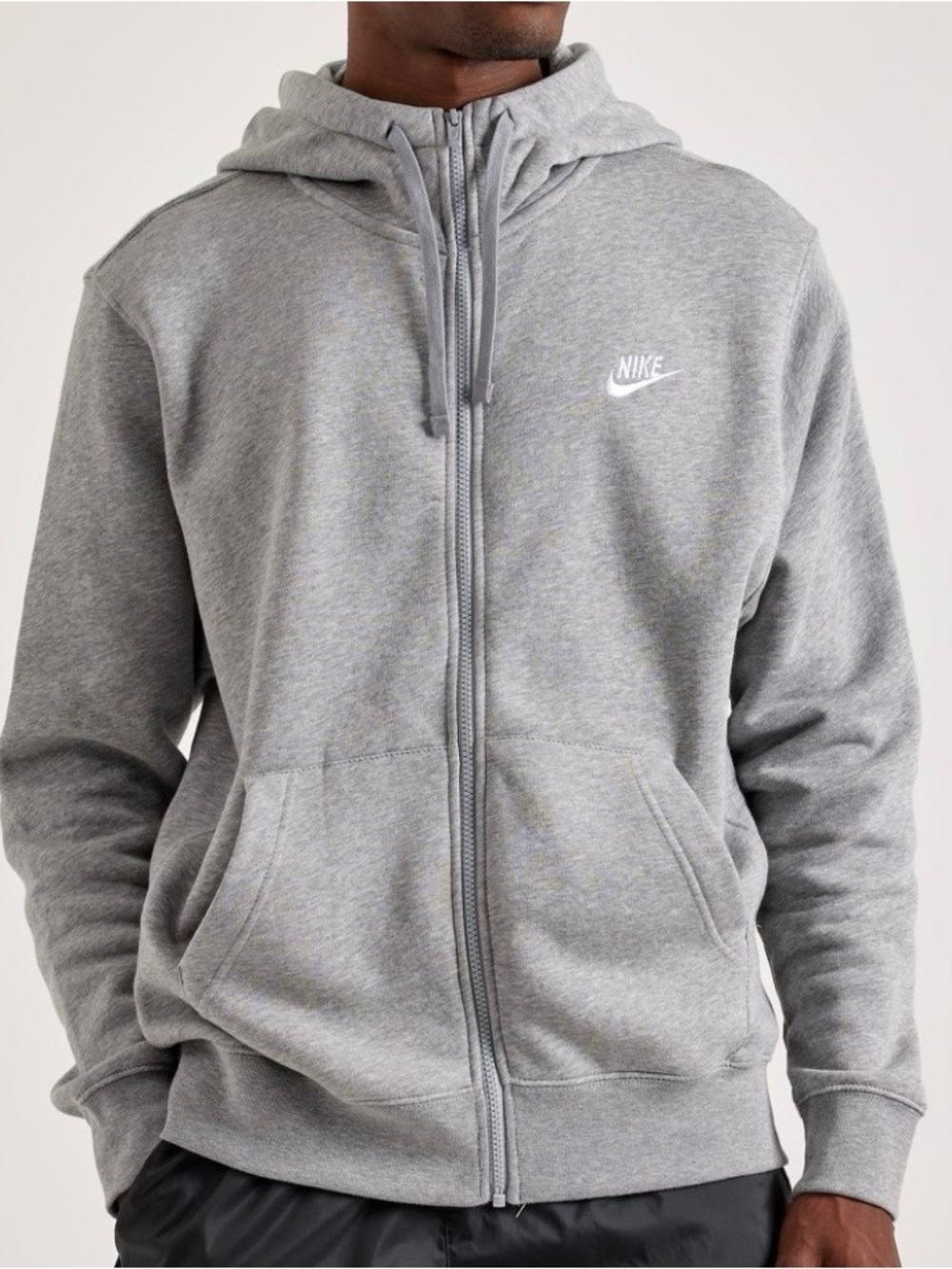 Nike Sportswear Club Fleece Full Zip Hoodie Gray Men’s Large BV2645-063
